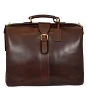 Genuine Leather Doctors Briefcase Gladstone Bag Duke Brown Front
