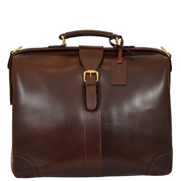 Genuine Leather Doctors Briefcase Gladstone Bag