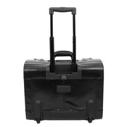 Exclusive Real Black Leather Pilot Case Wheeled Cabin Bag Briefcase London Back