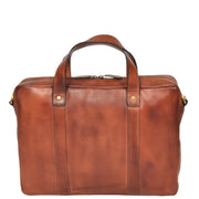 Real Soft Leather Satchel Vintage TAN Briefcase Business Office Bag Rio Back
