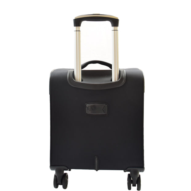 Budget Airline Under Seat Cabin Size Suitcase Lightweight 4 Wheel Hand Luggage Atom Black