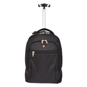 Rolling Backpack Cabin Size Travel Bag Hiking Rucksack Goodwin Black Front
