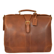 Genuine Leather Doctors Briefcase Gladstone Bag Duke Tan Front