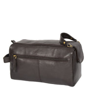 Genuine Soft Leather BROWN Travel Wash Bag A179 Back