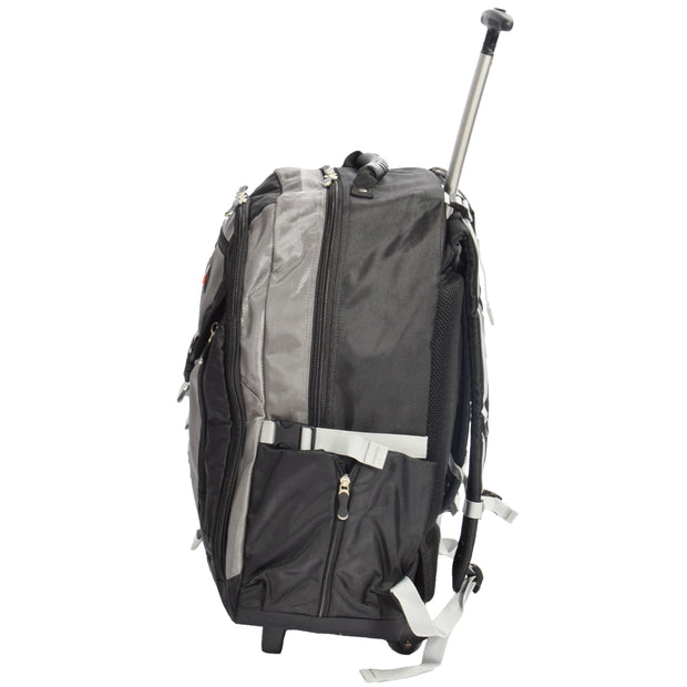Cabin Size Wheeled Backpack Hiking Camping Travel Bag Olympus Grey Side
