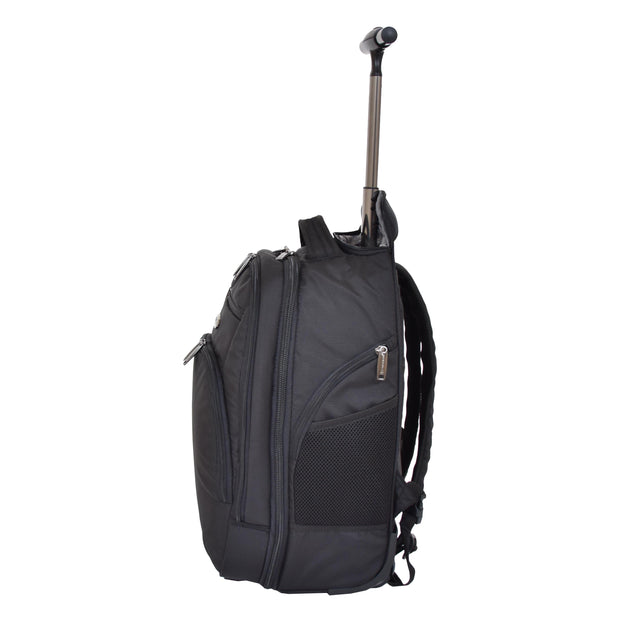 Wheeled Backpack Cabin Hand Luggage Travel Bag Hiking Rucksack Jenkins Black Side