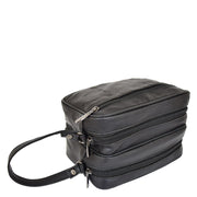 Gents Real Leather Wrist Bag Clutch Travel Black Bag Mason Letdown