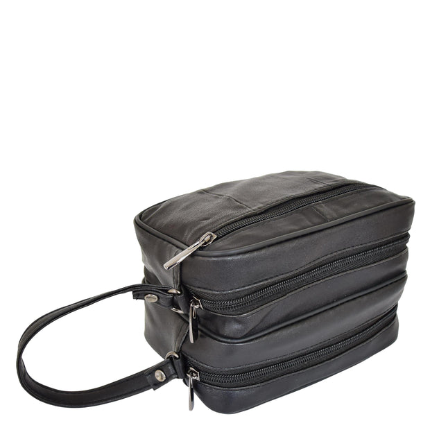 Gents Real Leather Wrist Bag Clutch Travel Black Bag Mason Letdown