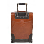 Real Leather Suitcase Cabin Trolley Hand Luggage A0518 Chestnut Back