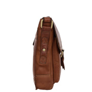 Genuine Tan Leather Bag Cross Body Vintage Flight Bag Tommy Side
