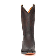 Real Leather Pointed Toe Cowboy Boots ALBH57 Brown Front