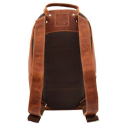 High Quality Genuine Tan Leather Backpack Large Size Work Casual Travel Bag Trek Back