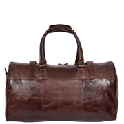 Brown Luxury Leather Holdall Travel Duffle Weekend Cabin Bag Targa Back