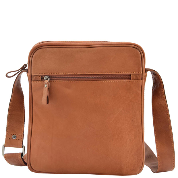 Mens Genuine Leather Messenger Flight Shoulder Bag Organiser Eric Tan Front 1