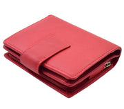 Womens Soft Leather Purse Mid-Sized Cards ID Notes Coins Pocket RFID Safe Boxed Alder Red