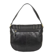 Womens Genuine Black Leather Satchel Bag Classic Hobo Shoulder Handbag Cecil Back