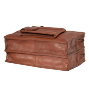 Soft Leather Wrist Bag BROWN Travel Clutch Pouch Grab Handbag A33 Back Letdown