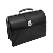 Exclusive Doctors Leather Bag Black Italian Briefcase Gladstone Bag Doc Front 2