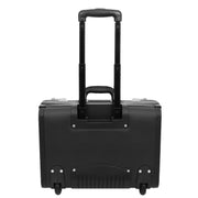 Wheeled Pilot Case Black Faux Leather Briefcase Business Rep Cabin Bag Dallas Back
