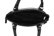 Womens Leather Tote Handbag Trim Small Top Handles Bag Dixie Black