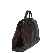 Genuine Soft Leather Suit Carrier Dress Garment Bag A173 Brown Side