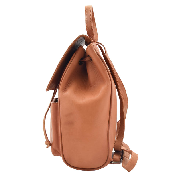 Womens Leather Backpack Cognac Casual Travel Rucksack Work Daypack Lydia 2