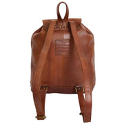 Genuine Vintage Rust Leather Backpack Large Organiser Rucksack AB99 Back