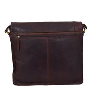 Mens Messenger Leather Bag Casual Office Students Man Bag Barney Brown Back