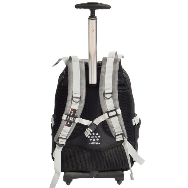 Wheeled Backpack Small Cabin Hiking Camping Travel Bag Fuji Grey Back 1