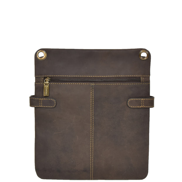 Brown Vintage Leather Cross body Unisex Sling Bag Hastings Back