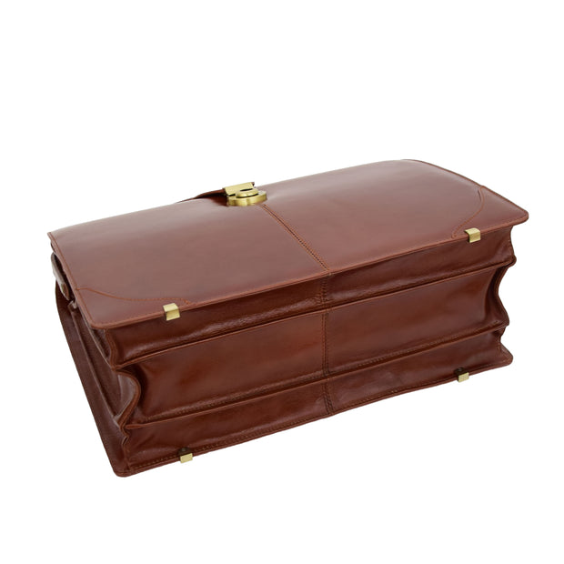Exclusive Doctors Leather Bag Cognac Italian Briefcase Gladstone Bag Doc Back Letdown