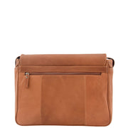 Mens Messenger Bag Real Leather Flight Shoulder Organiser Carl Tan Back