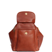 Womens Genuine Brown Leather Backpack Walking Bag A57 Open
