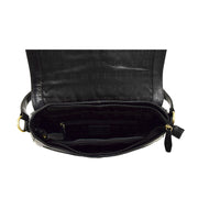 Womens Genuine Black Leather Satchel Bag Classic Hobo Shoulder Handbag Cecil Open
