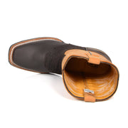 Cowboy Brown Multi Leather Square Toe Western Boots AFB55 Top