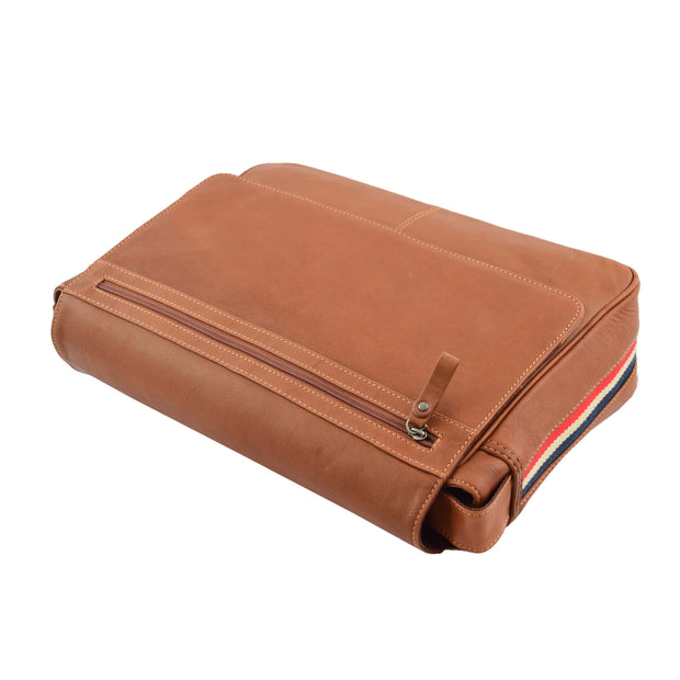 Mens Messenger Bag Real Leather Flight Shoulder Organiser Carl Tan Letdown