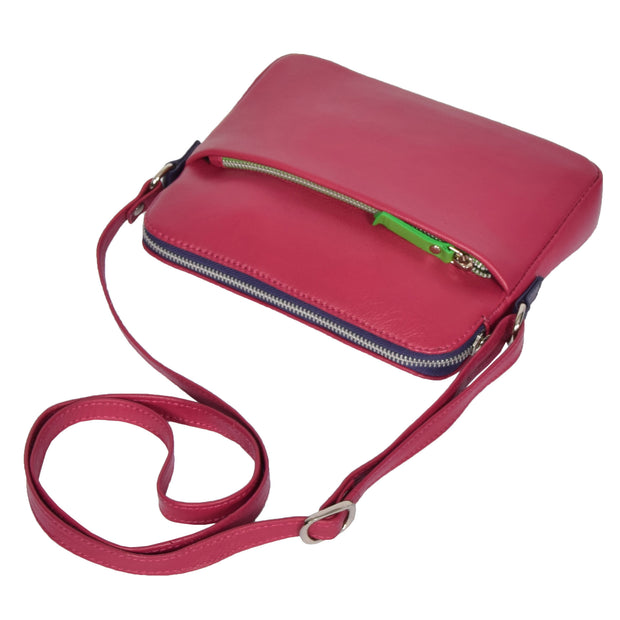 Womens Soft Leather Cross Body BERRY Sling Shoulder Bag Polly Letdown