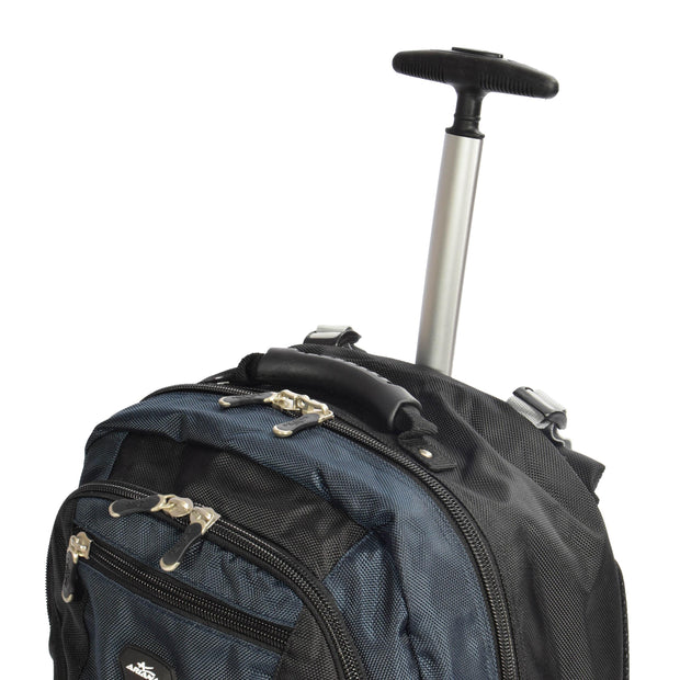 Cabin Size Wheeled Backpack Hiking Camping Travel Bag Olympus Blue Feature