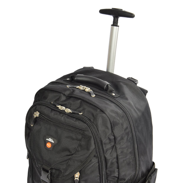 Cabin Size Wheeled Backpack Hiking Camping Travel Bag Olympus Black Feature