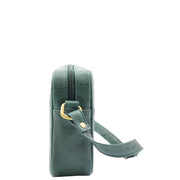 Womens Soft Leather Crossbody Bag Vintage Small Size Organiser Lana Green 2