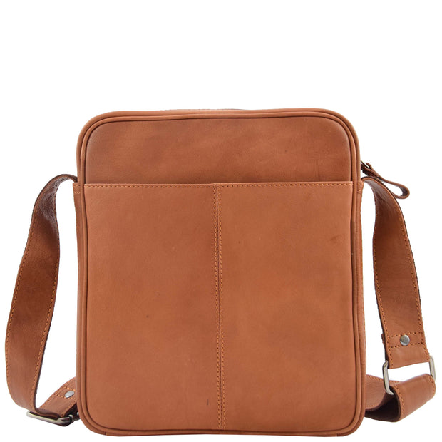 Mens Genuine Leather Messenger Flight Shoulder Bag Organiser Eric Tan Back