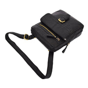 Genuine Black Leather Cross Body Bag Rugged Vintage Flight Bag Joel Letdown