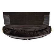 Mens REAL Leather Briefcase Vintage Look Satchel Shoulder Bag A167 Brown Open