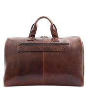 Genuine Leather Holdall Weekend Gym Business Travel Duffle Bag Ohio Brown Back