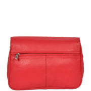Womens Red Leather Shoulder Messenger Handbag Ada Back