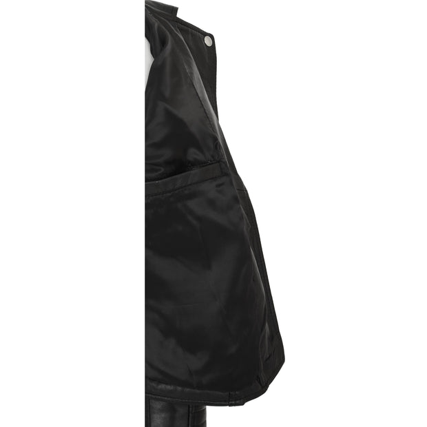 Womens Designer Leather Biker Jacket Fitted Quilted Coat Bonita Black Lining