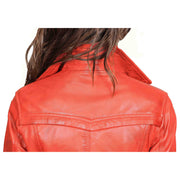 Womens Soft Leather Trench Coat Olivia Red Feature 3