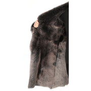 Womens Luxurious Toscana Long Coat Real Sheepskin Pamela Brown Gold Lining