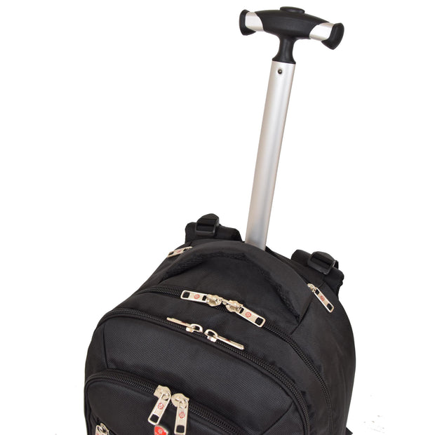 Rolling Backpack Cabin Size Travel Bag Hiking Rucksack Goodwin Black Feature