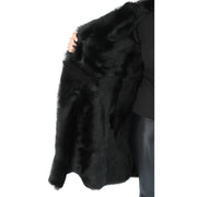 Womens Luxurious Toscana Long Coat Real Sheepskin Pamela Black Lining